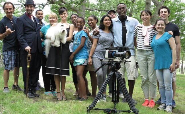 Patrick & crew on the set